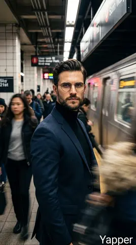 Cinematic portrait of a stylish man standing on a