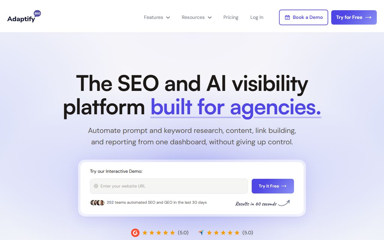 Screenshot of Adaptify official website