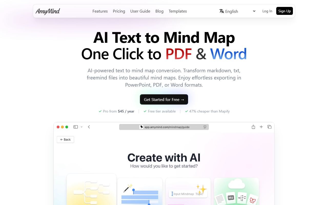 Screenshot of AmyMind official website