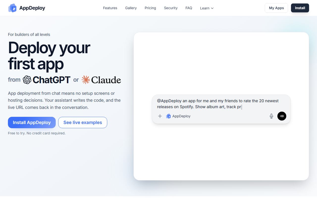 Screenshot of AppDeploy official website
