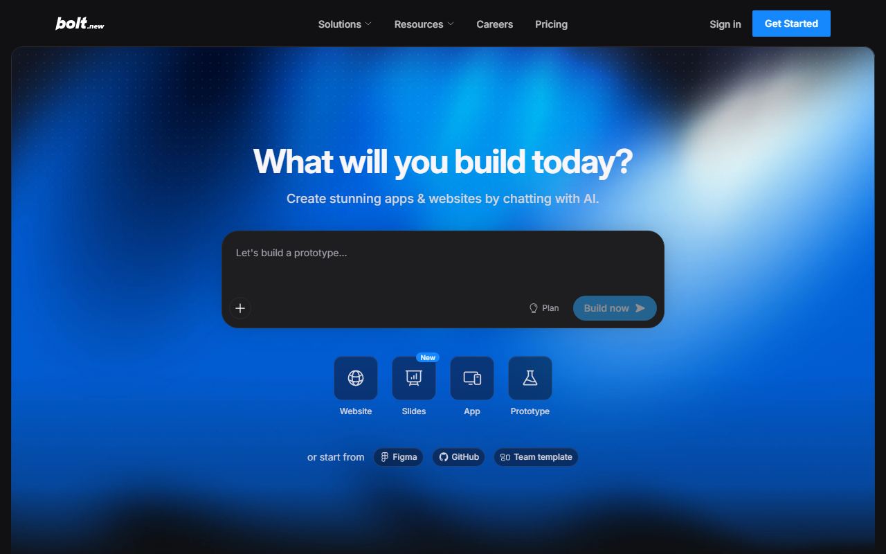 Screenshot of Bolt official website