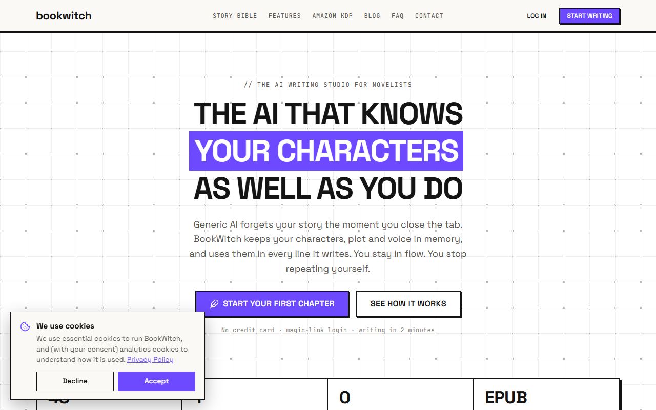 Screenshot of Book Witch official website