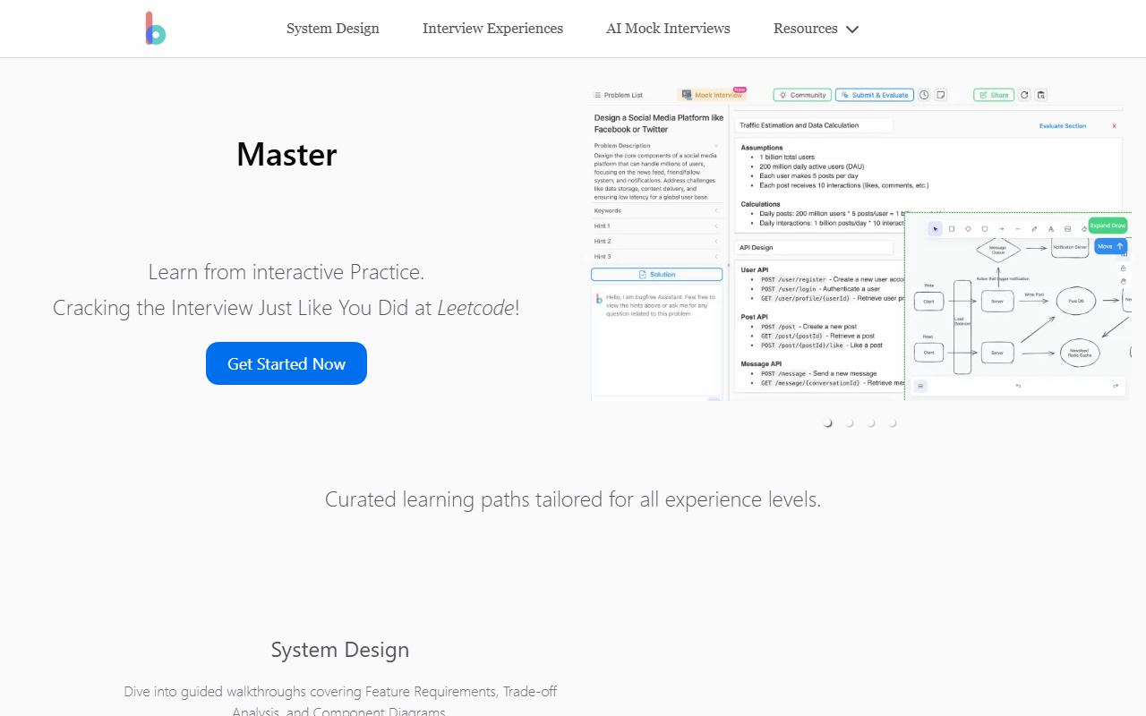 Screenshot of bugfree.ai official website