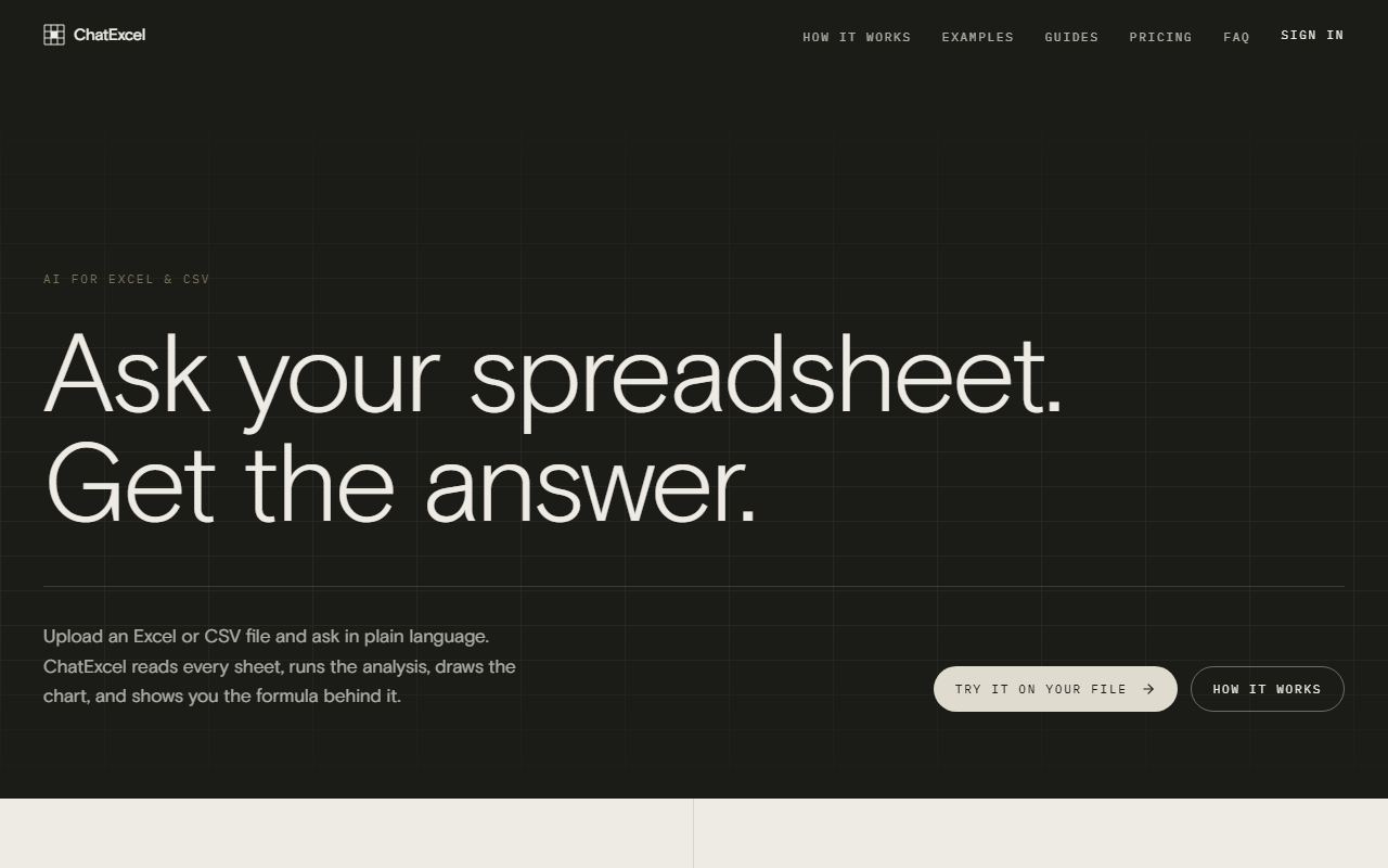Screenshot of ChatExcel official website