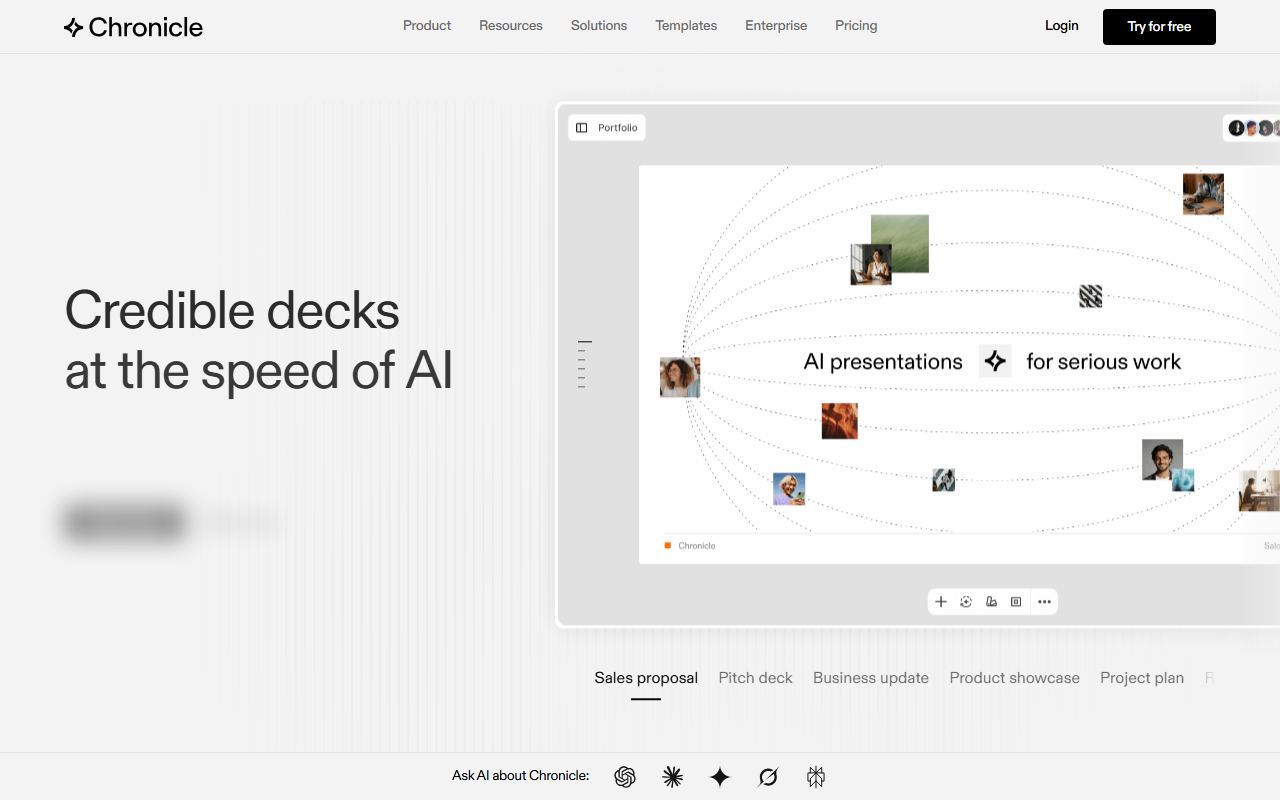 Screenshot of Chronicle official website