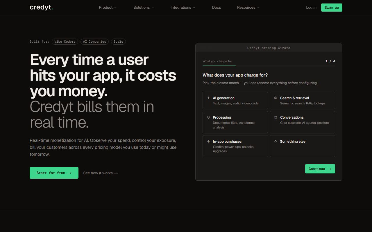 Screenshot of Credyt official website