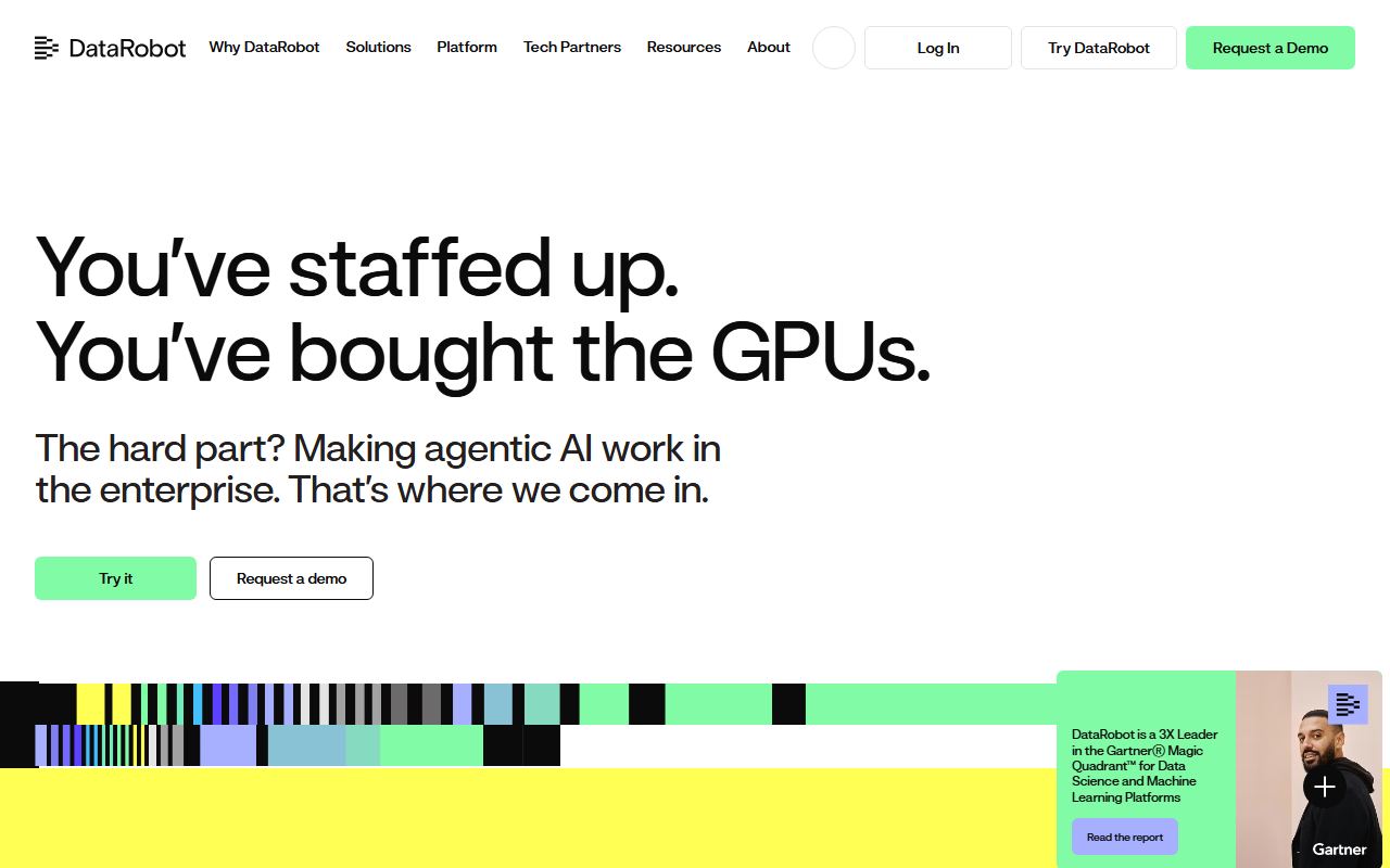 Screenshot of DataRobot official website