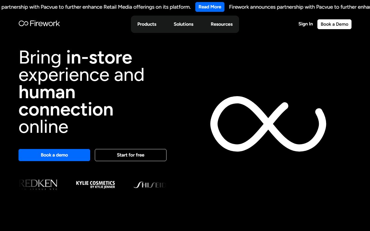Screenshot of Firework official website