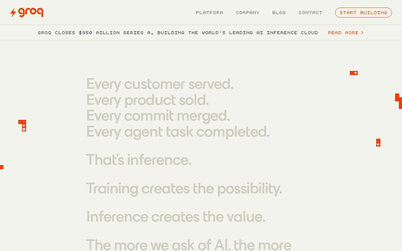 Screenshot of Groq official website