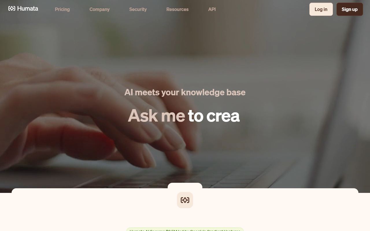 Screenshot of Humata official website