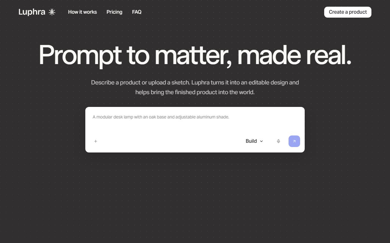 Screenshot of Luphra official website