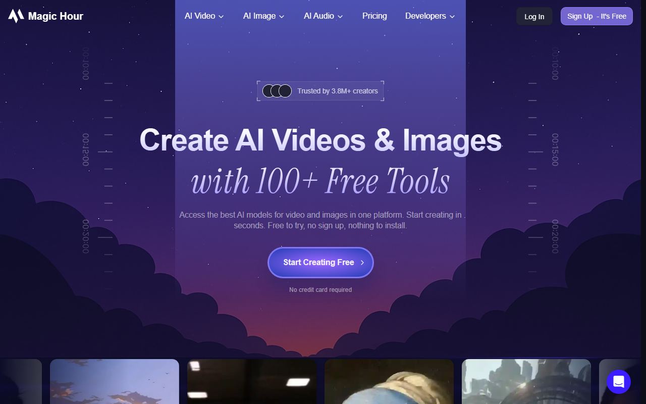 Screenshot of Magic Hour official website