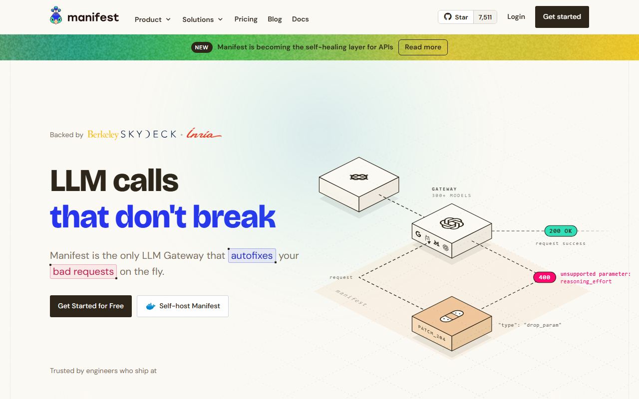 Screenshot of manifest.build official website