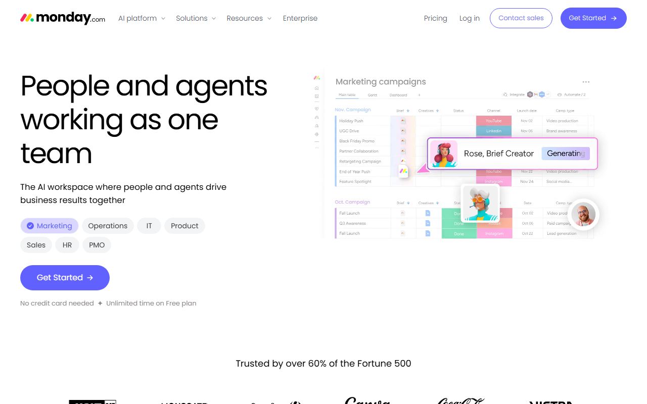 Screenshot of Monday.com official website