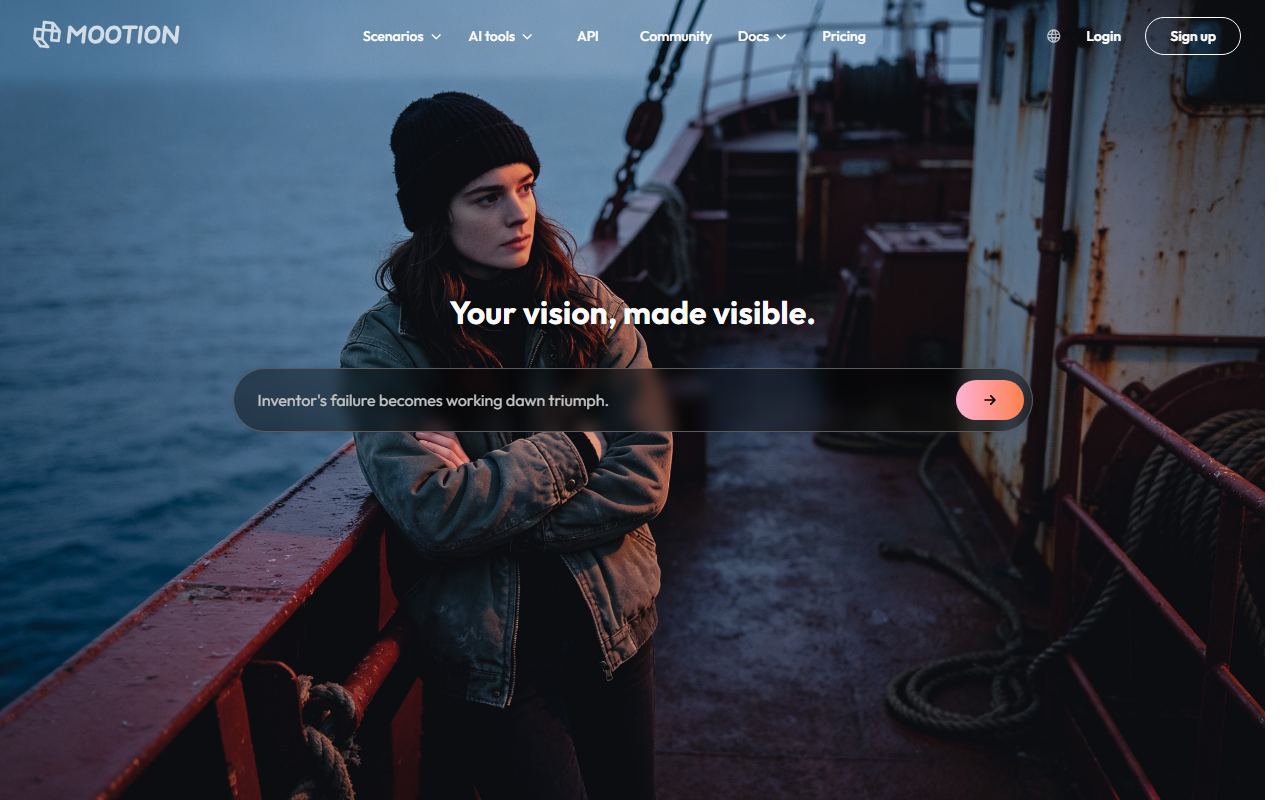 Screenshot of Mootion official website