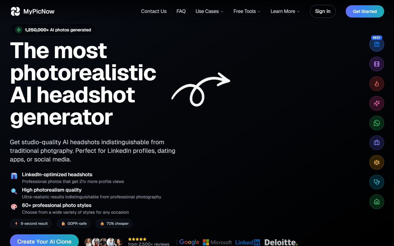 Screenshot of MyPicNow official website