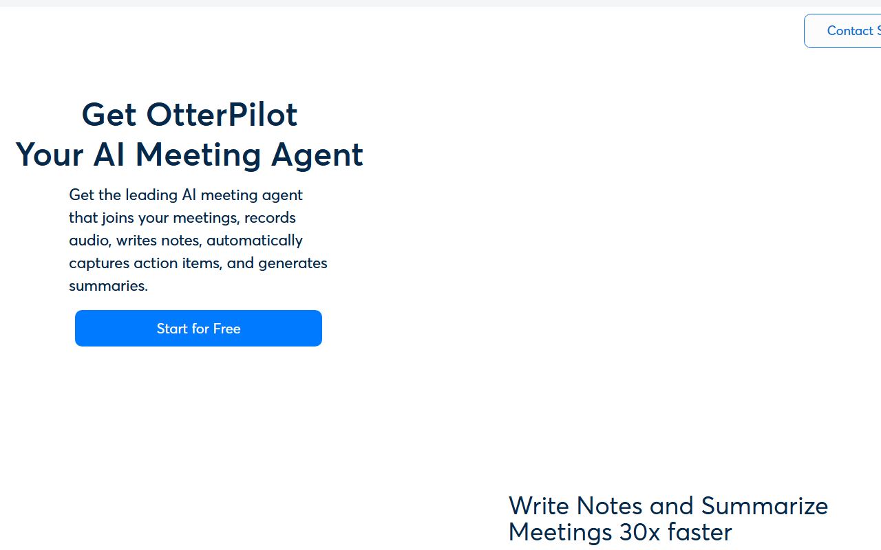 Screenshot of Otter.ai official website