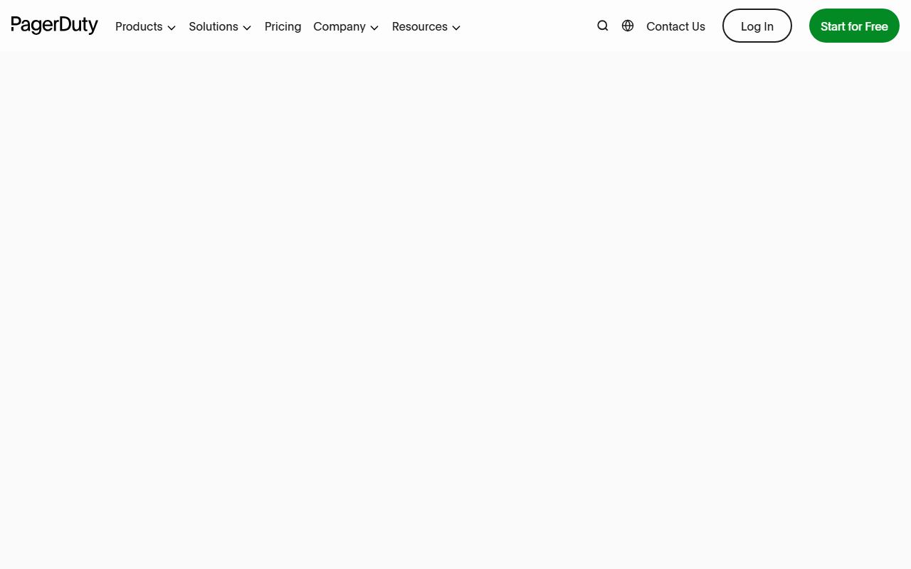 Screenshot of PagerDuty official website