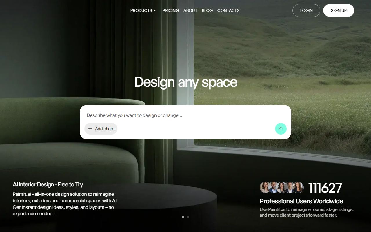 Screenshot of Paintit.ai official website