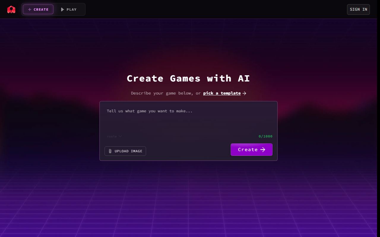 Screenshot of Rosebud AI official website