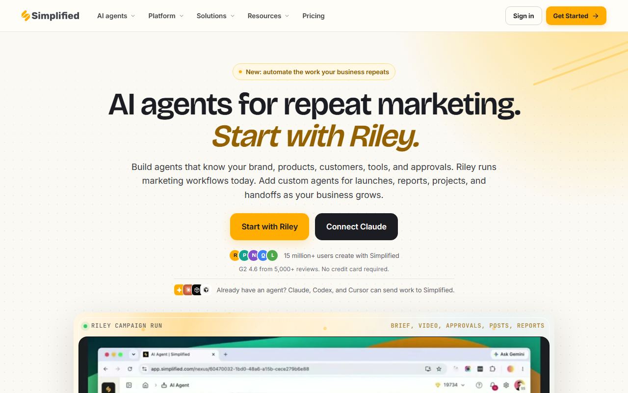 Screenshot of Simplified official website