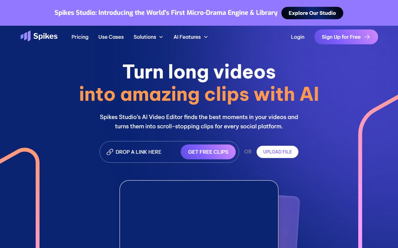 Screenshot of Spikes Studio official website