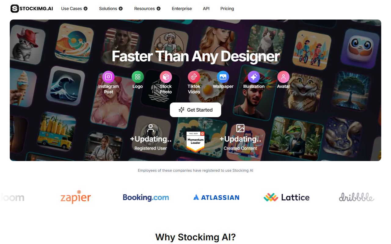 Screenshot of stockimg.ai official website